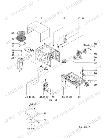 Взрыв-схема микроволновой печи Zanker MWG9261E - Схема узла Functional parts